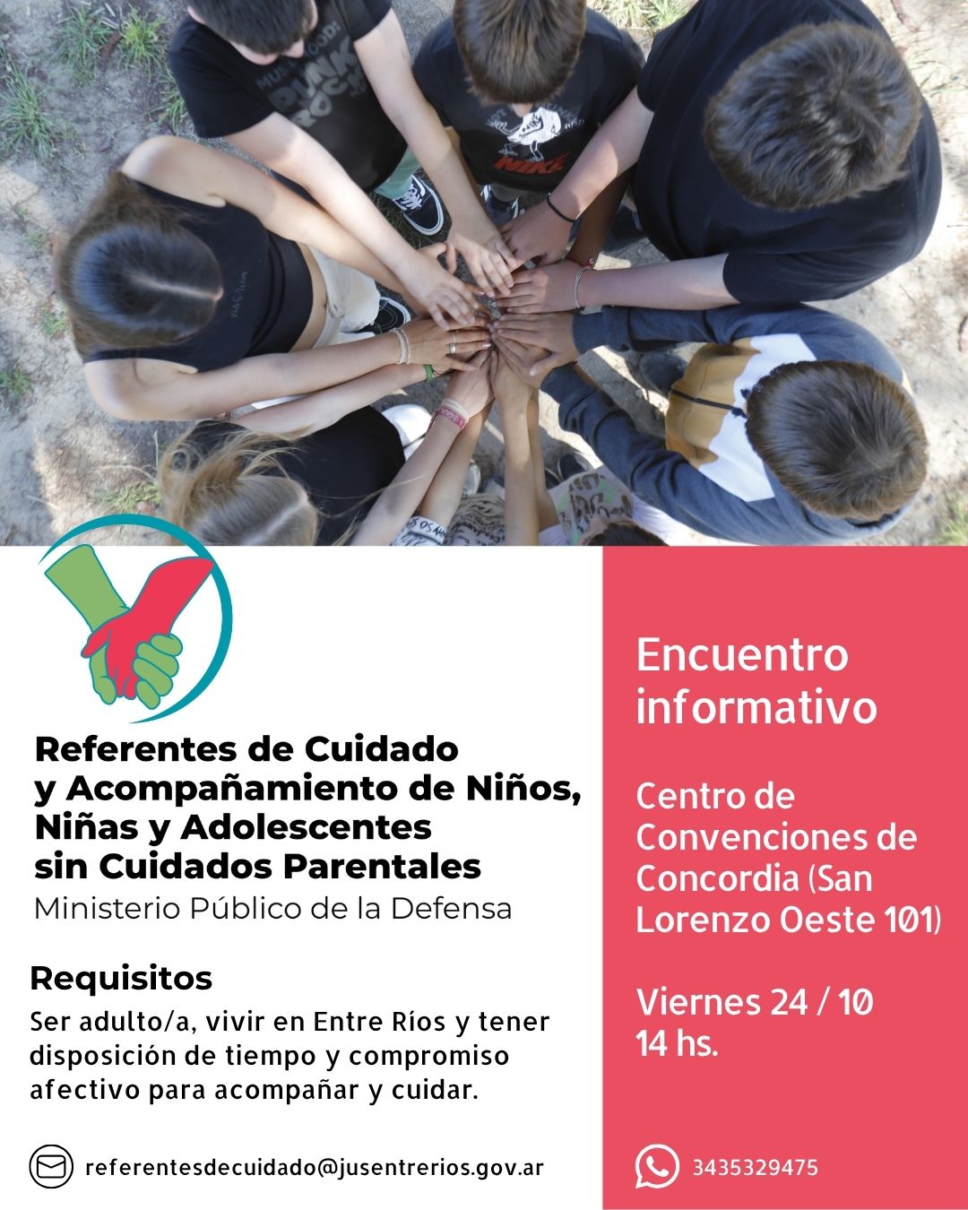 Flyer de convocatoria a la reunión.